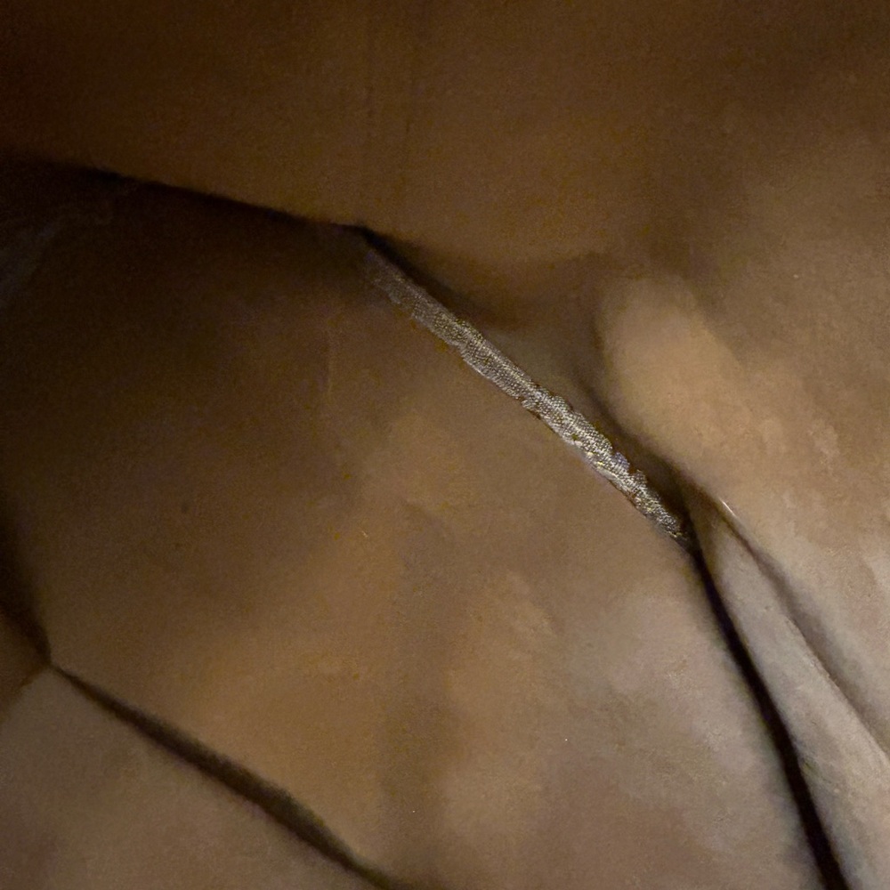 Cognac Faux Leather Bucket Handbag w/ Gold Tone Hardware EUC Spotless Interior - Picture 10 of 13